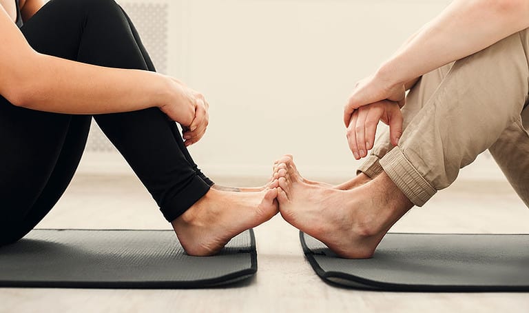 Partner yoga for back pain